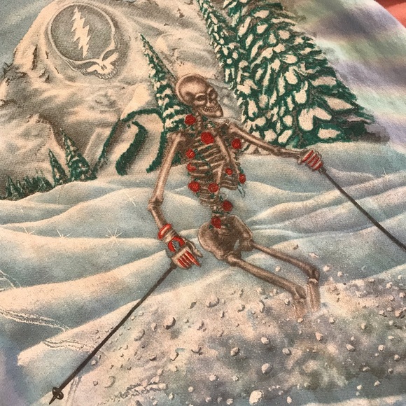 Grateful Dead 1995 Ski Your Face Off Mountain Tie Dye Long Sleeve Vintage Shirt - Picture 6 of 11
